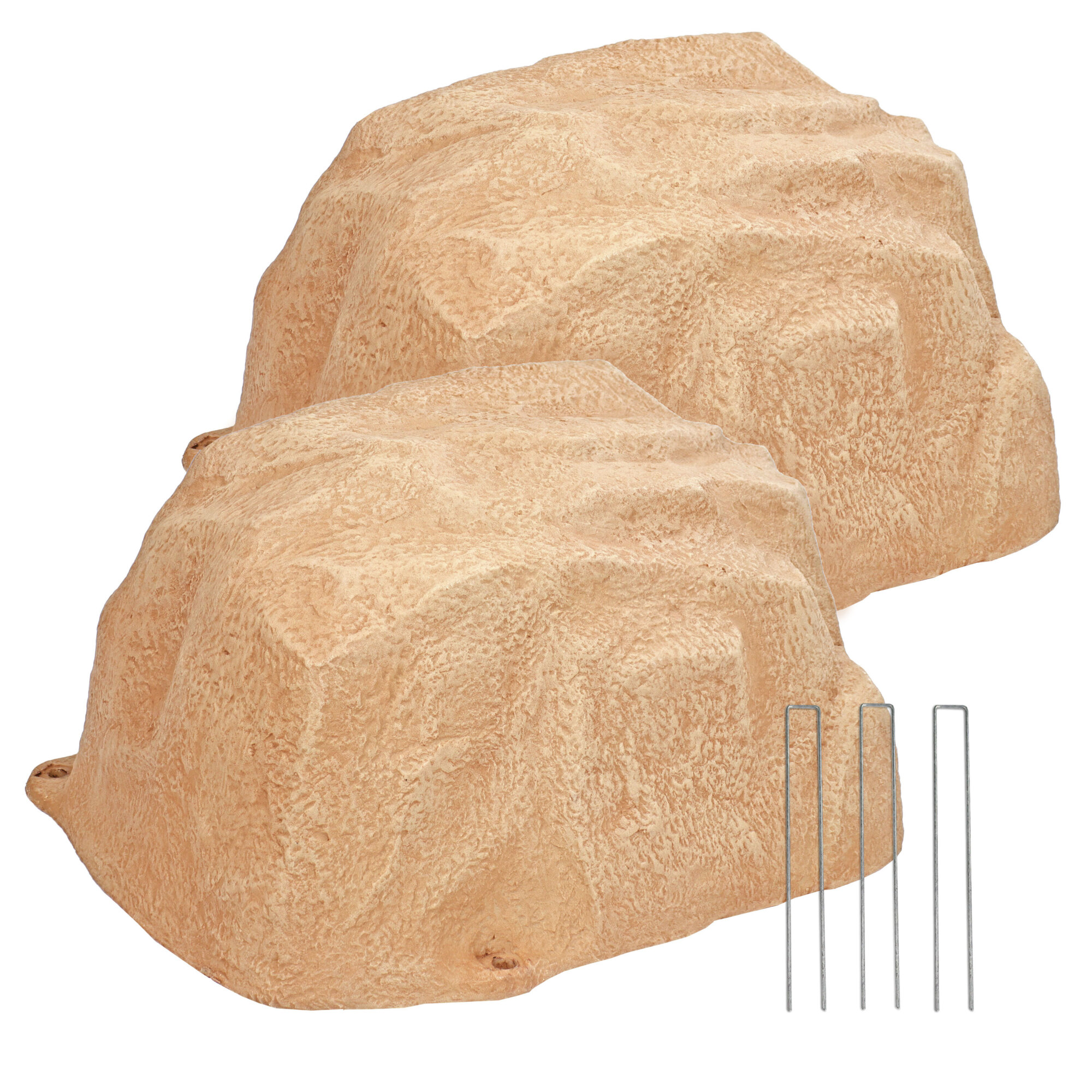 Sunnydaze Decor, Low-Profile Landscape Rock - Sand - 2pk, Model# DG-530-COMBO-2PK